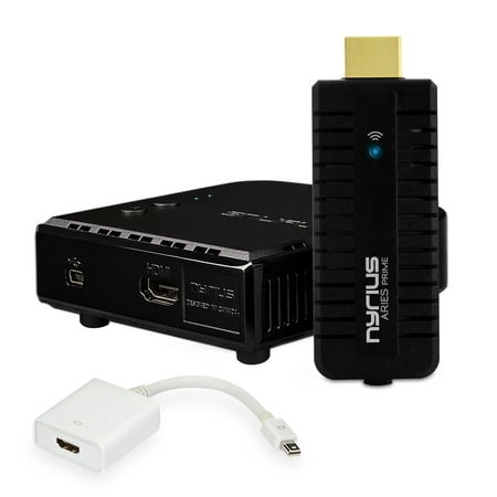 Nyrius ARIES Prime Digital Wireless HDMI Transmitter & Receiver System for HD 1080p 3D Video Streaming, Laptops, PC, Cablebox, Satellite, Blu-ray, DVD, PS3, Xbox (NPCS549) & Bonus Mini Display
