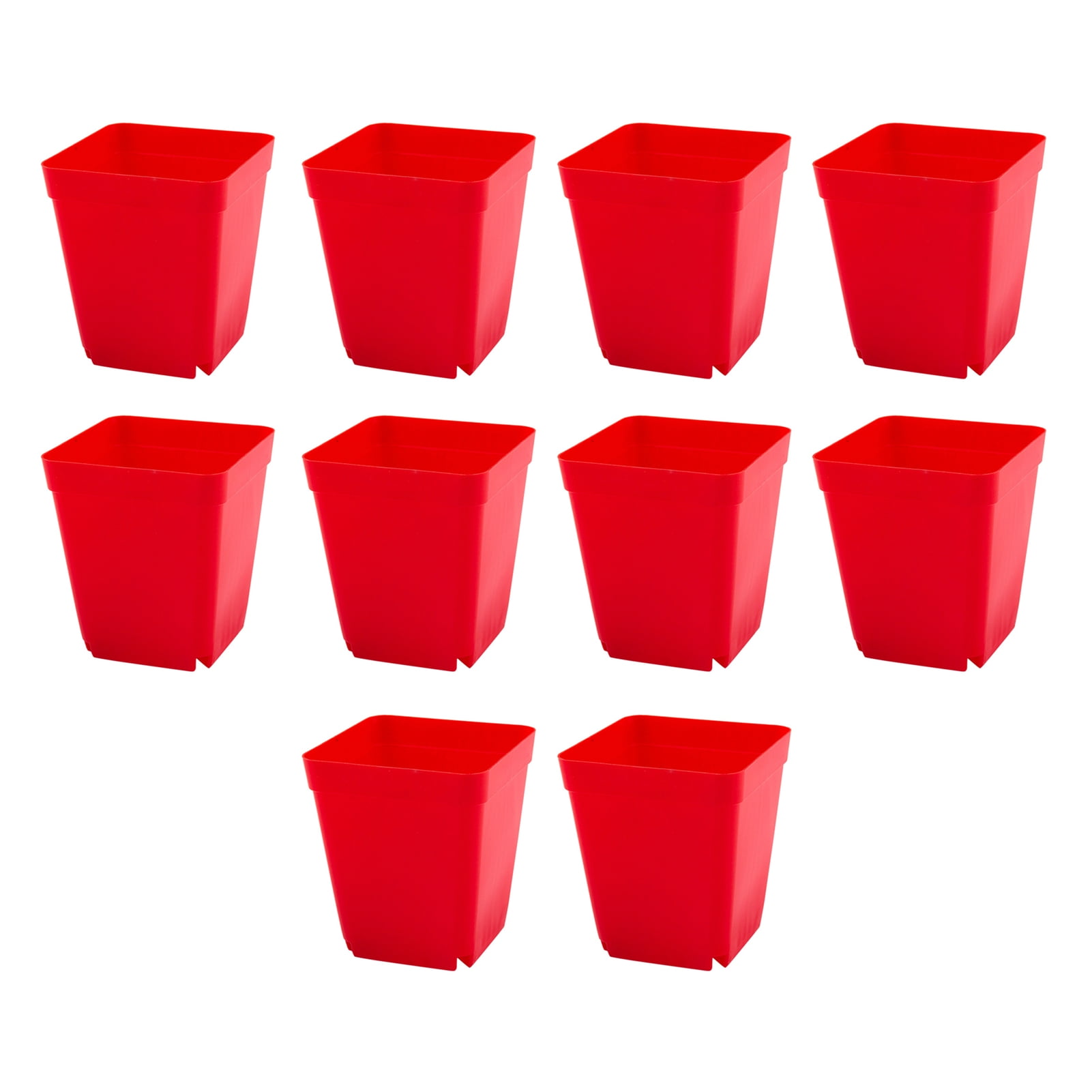 Plastic Plant Pots, 10 Pack Square Flower Planting Pots, Plant Seedling