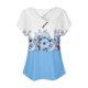 thumbnail image 4 of Fiudx Ofertas de La Semana Top Informal de Primavera y Verano de Manga Corta con Cuello En V para Mujer, 4 of 5