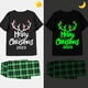 thumbnail image 2 of Pijamas familiares a juego de Navidad, conjunto de Pijamas cortos negros brillantes, Feliz Navidad, 2023, 2 of 3