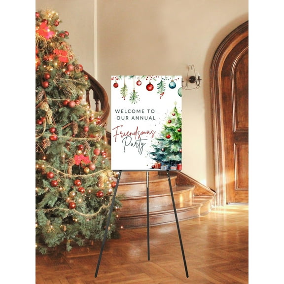 YaHaku Editable Friendsmas Party Welcome Poster Christmas Party Entrance Poster