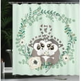 thumbnail image 4 of Ambesonne Lemur Shower Curtain, Exotic Wild Monkey Botanical, 69"Wx75"L, Pale Green Umber, 4 of 5