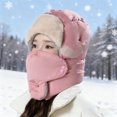 thumbnail image 3 of Hioecau Riding Headgear Windproof Warm Thermal Hat with Velvet Lining Detachable Face Guard Skiing Cycling Hat, 3 of 8
