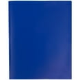 thumbnail image 5 of JAM Paper Plastic 2 Pocket School POP Folders with Metal Prongs Fastener Clasps, Dark Blue, Bulk 96/Pack, 5 of 5