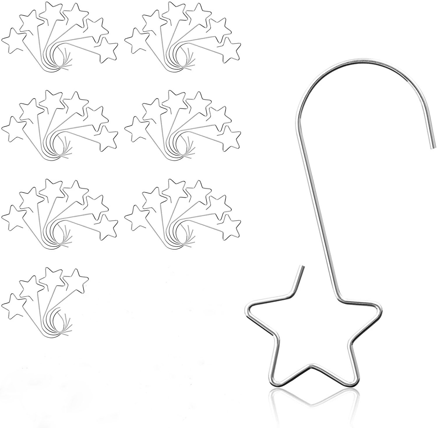 40 Pieces Christmas Ornaments Hooks Stainless Steel Star Shaped Hangers