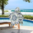 thumbnail image 3 of Yayeee Kids Hooded Towel with Hand Pockets Beach Soft Absorbent Bath Wrap 50 x 23.5 inch, Green Floral, 3 of 5