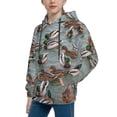 thumbnail image 2 of Haiem Mallard Ducks Swimming Pattern Boys Hoodie, Youth Pullover Hooded Sweatshirt, Kangaroo Pocket Hoodie for Kids Girls -Medium, 2 of 6