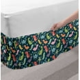 thumbnail image 2 of Dinosaur Party Bed Skirt, Colorful Happy Cartoon Characters Forest Jungle Wildlife Theme Kids Nursery, Elastic Bedskirt Dust Ruffle Wrap Around for Bedding Decor, 4 Sizes, Multicolor, by Ambesonne, 2 of 2