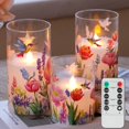 thumbnail image 1 of Velas sin llama AFINETH Glass con diseño remoto de colibrí floral, 1 of 7