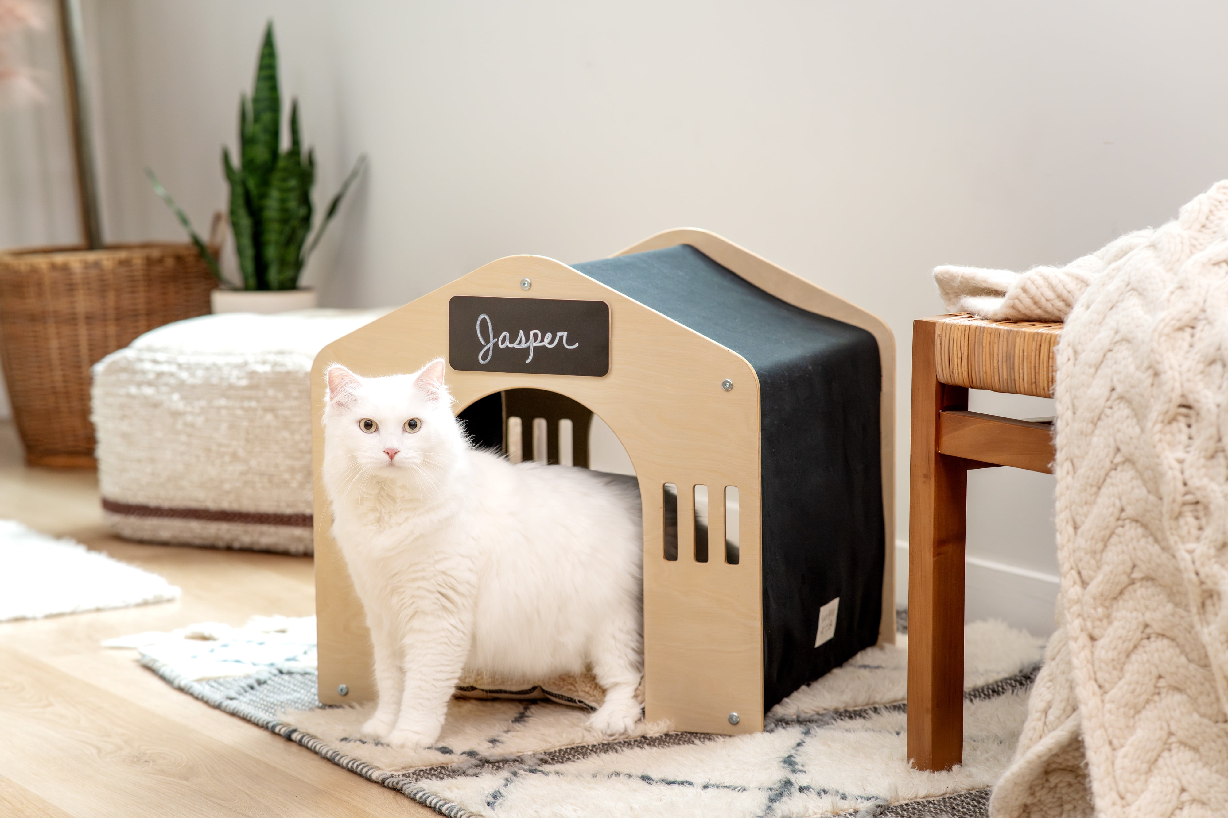 Harry Barker Wooden Pet House, Cat Cube, Brown