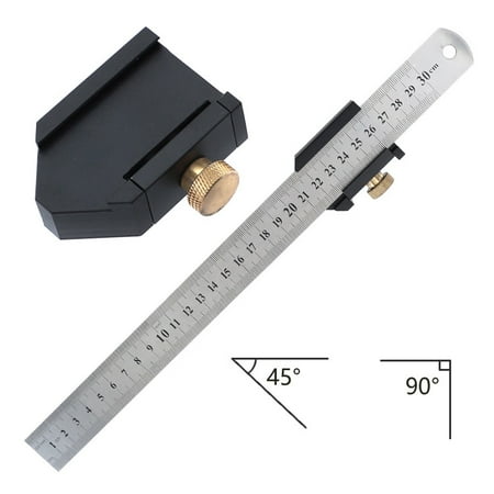 

Block Woodworking Line Carpenter Scriber Metal Joiner Square Block Positioning Ruler Wood Line Locator Angle Square Steel Ruler Steel Ruler