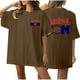 thumbnail image 1 of Camiseta de Cuello Redondo Impresa Delantera Y Trasera de Béisbol de las Mujeres de Verano, Camisetas Cortas Casuales Ligeras para las Mujeres, 1 of 5