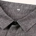 thumbnail image 2 of Men‘s Linen Casual Short Sleeve Shirts Button Down Summer Beach Shirt，M Light Blue, 2 of 5