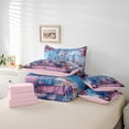 thumbnail image 5 of Feelyou Princess Castle Twin Bedding Sets 7-Piece, Romantic Rose Floral Bedding Comforter Set, Pumpkin Cart Sheet Sets, Microfiber Room Decorative, 5 of 7