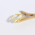 thumbnail image 5 of Z ZACHÉ Gold-plated Large Bow Ring Inlaid with Cubic Zirconia Gold Bow Open Ring Suitable for Women, 5 of 7