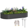 thumbnail image 1 of Outsunny Raised Garden Bed, 6' x 3' x 1' Galvanized Planter Box, Dark Grey, 1 of 10