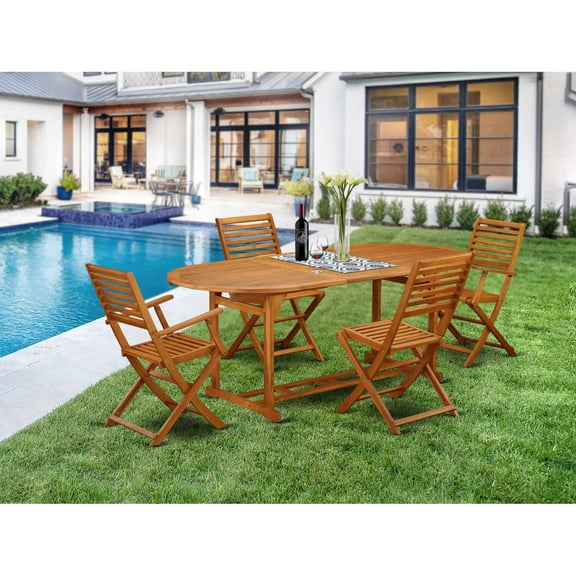 Wooden Patio Set Natural Oil, BSBS52CANA