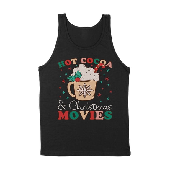 Hot Cocoa and Christmas Movies Tank Top Unisex X-Large Black