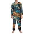 thumbnail image 3 of Daiia Stained Glass Eagle USA for Men's Long-Sleeved Pajama Set – Soft & Comfortable Sleepwear Button-Up Pajamas Cozy Lounge Wear-, 3 of 7