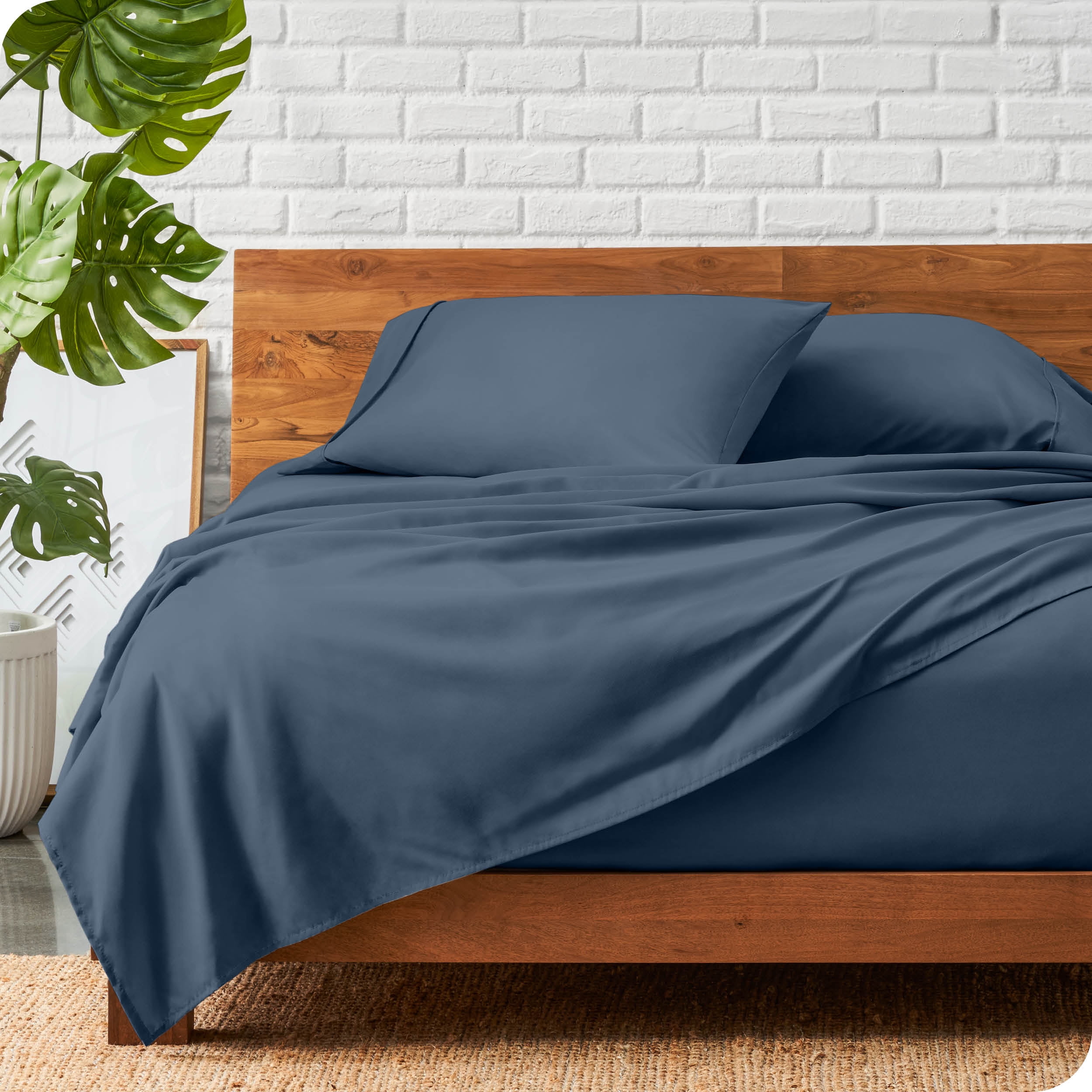 Bare Home Bering Sea Microfiber Sheet Set, Wrinkle Resistant, Deep Pocket, Queen