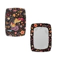 thumbnail image 3 of FOR U DESIGNS Rooster Chicken Flower Print Stool Covers Rectangle 2 Pack Soft Bar Stool Covers Anti-Slip Vanity Bench Slip Cover Bench Seat Protector Home Decor Accessories, 3 of 9
