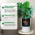 thumbnail image 4 of Garvee 14.2 Inch Tall Plastic Planters Set of 2 with Inner Pot,Drainage Holes & Water Level Monitor, White 1, 4 of 9