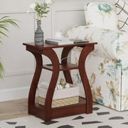 End Table Set of with Charging Station Side Table with Ports and Outlets Nightstand End Table with Storage Shelf for Living Room Bedroom