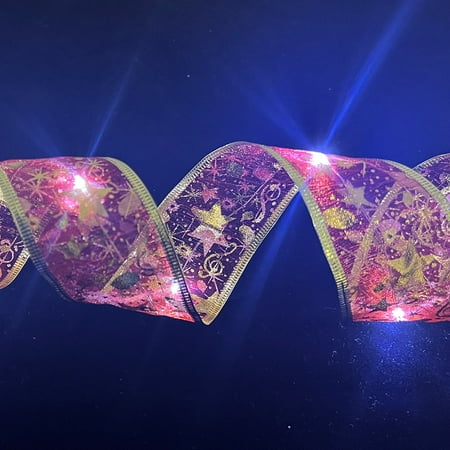 

WANYNG Christmas Ribbon Fairy Lights Christmas LED Lights Double Ribbon String Lights Christmas Tree Decoration Glowing Ribbon Pendant