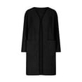 thumbnail image 4 of Winter Clearance!Brilliant Jackets for Women Plus Size No Hood Women's Oversized Open Front Hooded Draped Pockets Cardigan Coat Black XXL, 4 of 6