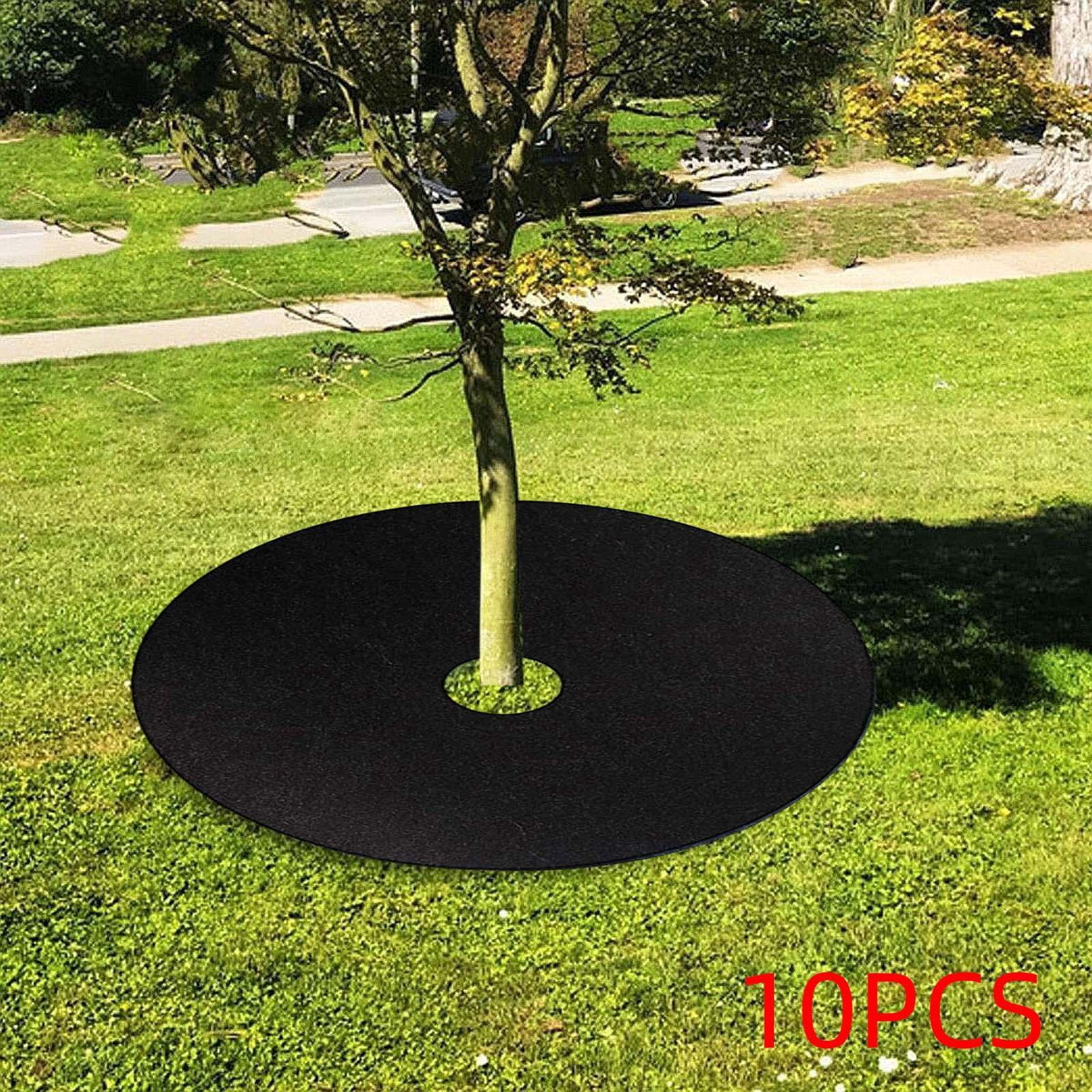 FashionCha 10 Pieces Tree Mulch Rings for Weed Control Fruit Tree Protector Thickened Plant Black