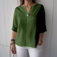 thumbnail image 4 of Gibobby Womens Smocked Cuffed Striped Boyfriend Shirt Casual Collar Long Sleeve Oversized Button Up Blouse Tops with Pocket Shirred(Green,3XL), 4 of 6