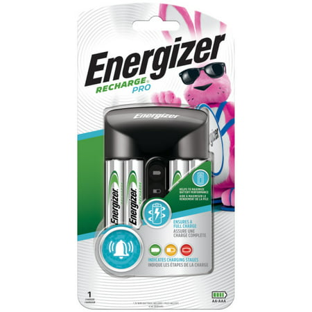 Energizer Recharge Pro AA & AAA Battery Charger, Includes 4 Rechargeable NiMH AA