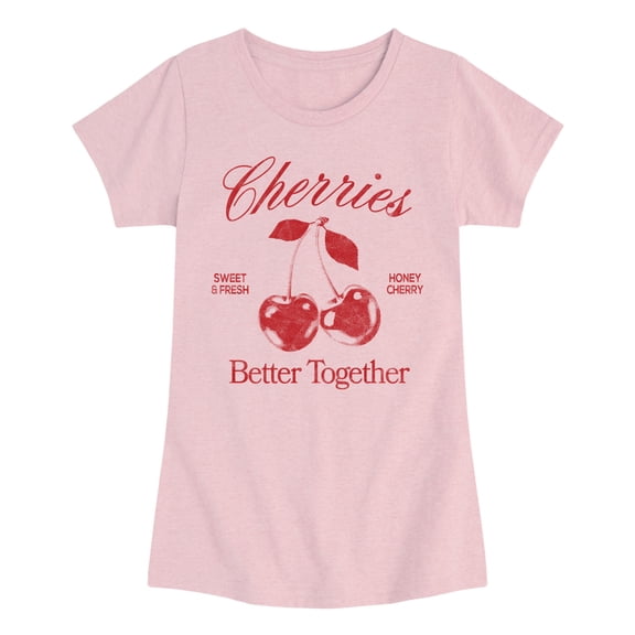 Instant Message - Cherries - Youth Girls Fitted Short Sleeve T-Shirt