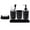 Black, variant on Marble Patterned Bathroom Accessory Set, Includes Mouthwash Cups, Toothbrush Holder, Soap Dispenser, Soap Box, Tray, Toilet Brush, Trash Can & Swab Box