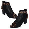 thumbnail image 4 of 1 par de sandalias de tacón alto de gasa hueca, con tacón grueso y boca de pez, elegantes sandalias para mujer (leopardo, talla 37, 6.5 EE. UU., 4 UK, 37.5 UE, 9.2355 pulgadas), 4 of 5