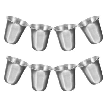 Tineasur 8Pcs Stainless Steel Cups Stackable Metal Holy Cups for Portable Use
