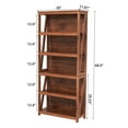 thumbnail image 2 of Richya Modern Walnut 6-Tier Bookshelf – Open Storage Bookcase for Living Room, Study, Office, 2 of 7