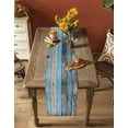 thumbnail image 5 of Vintage Blue Brown Grey Table Runner 70 Inches, Retro Farmhouse Wooden Country Bed Runner Dresser Scarves Tabletop for Indoor Outdoor Parties/Ceremony/Banquet, 13" x 70", 5 of 8