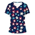 thumbnail image 2 of Youyipin Womens Tops 4Th Of July Shirts For Women American Flag Print 3/4 Sleeve Patriotic Tops Crewneck Blouses Independence Day T-Shirt Graphic Tees For Women, 2 of 4