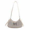 thumbnail image 1 of Bolso de mano informal con lazo de diamantes de imitación para mujer cierre de cremallera para fiesta y vacaciones, 1 of 9