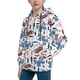 thumbnail image 2 of Fotbe Retro Butterfly Pattern Youth Pullover Hooded Sweatshirt, Boys Hoodie, Kangaroo Pocket Hoodie for Kids Girls -Medium, 2 of 6