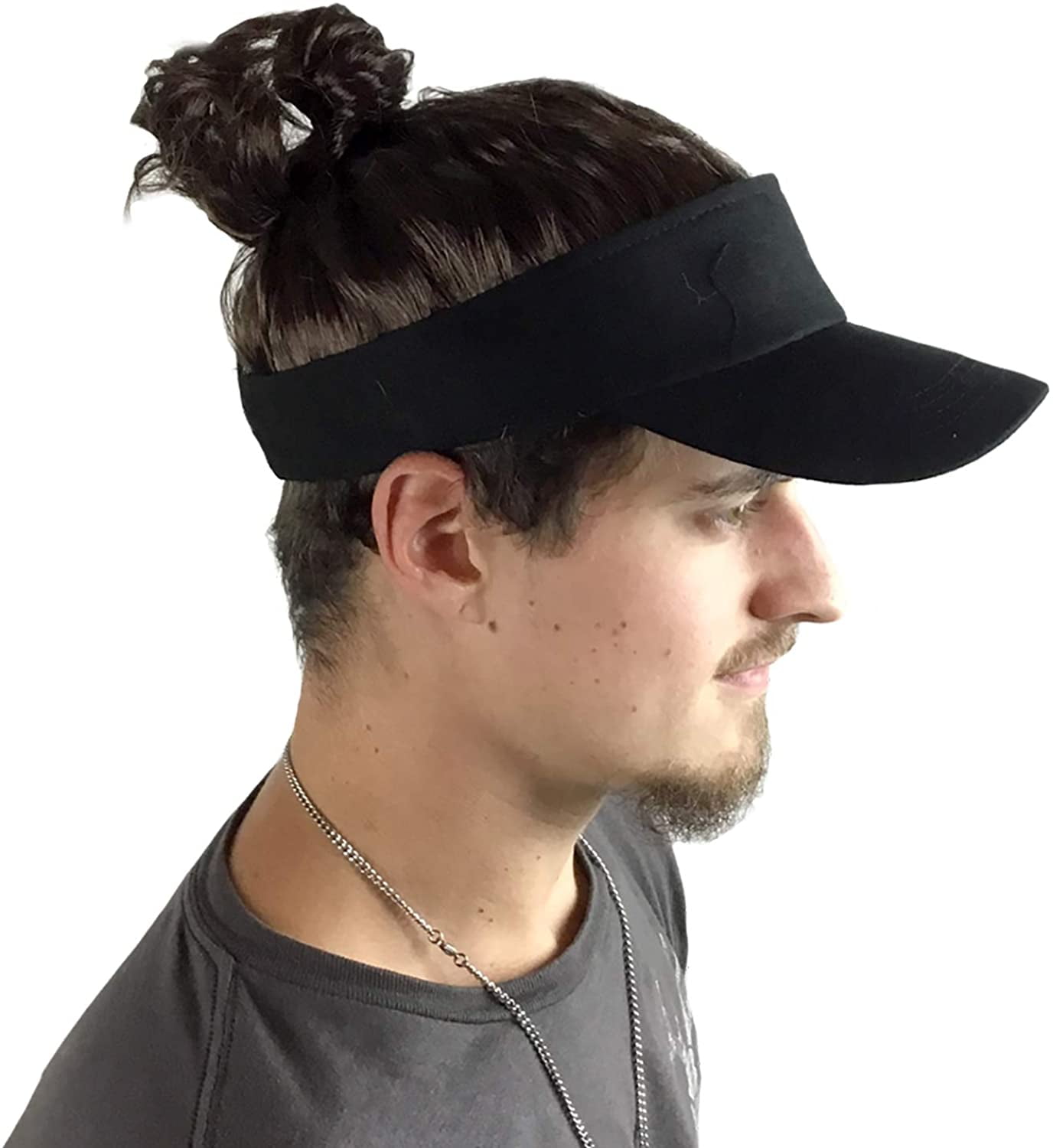 Billy Bob Man Bun Visor Brown Hair 