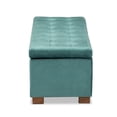 thumbnail image 5 of Bowery Hill Teal Blue Velvet Upholstered Storage Ottoman Bench, 5 of 11