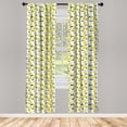 thumbnail image 4 of Ambesonne Lemon Window Curtains, Modern Design Citrus Pattern, Each 28" W x 63" L, Yellow Royal Blue White, 4 of 4