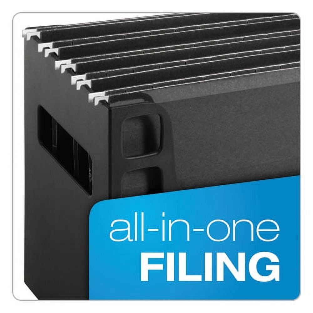 Desktop File With Hanging Folders, Letter Size, 6" Long, Black | Bundle of 5 Each