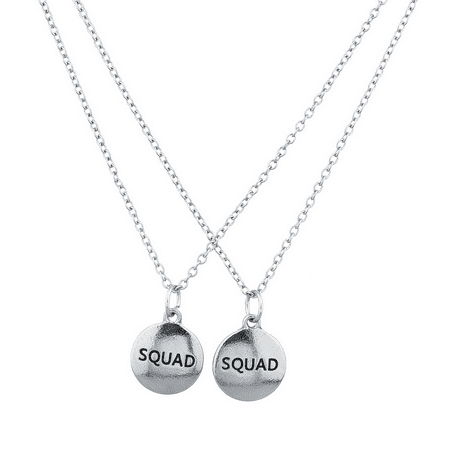 Lux Accessories Silvertone Squad Best Friends Forever BFF Charm Necklace