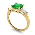 thumbnail image 2 of Clara Pucci 14K Yellow Gold Solid Gold Emerald Three-Stone Anniversary Ring for Women - 1.62 cttw Square Emerald Cut, 2 of 7