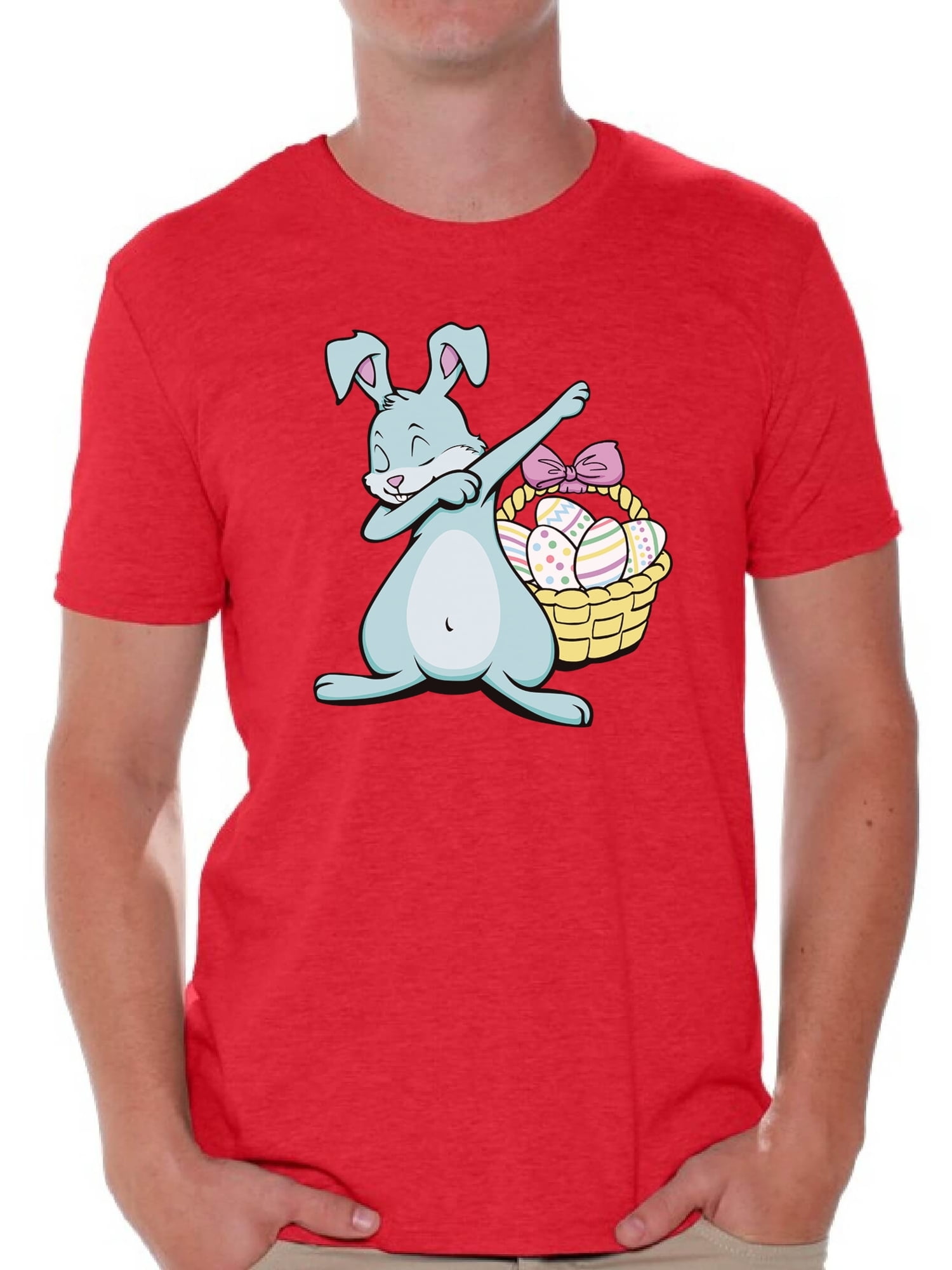 Awkward Styles Dabbing Easter Bunny Shirt for Men Easter Bunny Tshirt ...