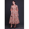 thumbnail image 4 of Bimba Floral Ladies Button Down Print Dress A-Line Cocktail Party Shirt Dress-Medium, 4 of 5