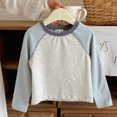 thumbnail image 2 of Child Girls Long Sleeve Shirts Soft & Cozy Pullover Tee Color Block Shirts for Girls Daily School Cute Tops Girls Shirts Size 9-10T, 2 of 4